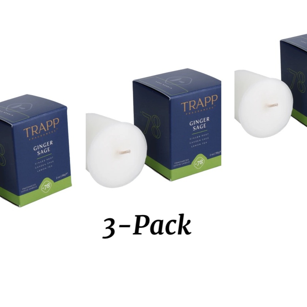 Ginger Sage White Votive Candles 3-Pack